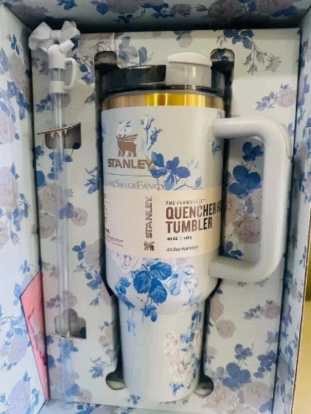 Stanley X Love Shack Fancy Tumbler 40oz Holiday Rosa Beaux Blue